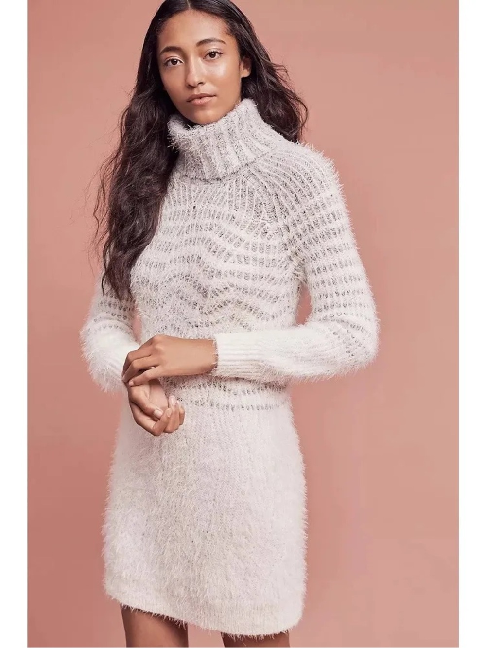 Anthropologie Sleeping Snow Eyelash Sweater Dress